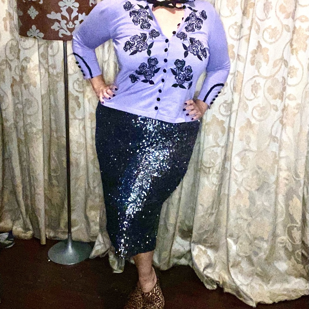 Gun metal sequin skirt size 16 XL